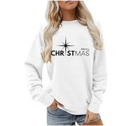 Women's Christmas Sweatshirt Xmas Crew Neck Long Sleeve Pullover Christmas Nativity Jesus Faith Jumper Novelty Christian Religious Sweatshirt Inspirational Religious Shirts