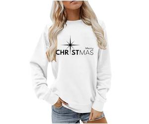 Women's Christmas Sweatshirt Xmas Crew Neck Long Sleeve Pullover Christmas Nativity Jesus Faith Jumper Novelty Christian Religious Sweatshirt Inspirational Religious Shirts