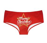 Women's Christmas Tree Letter Snowflake Animal Print Christmas Seamless Knickers for Women Sexy Underwear Women's Seamless Breathable Low Rise Underwear Teen Girls Bikini Panties (R, S)