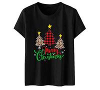 Women's Christmas Xmas Tree Tees - Short Sleeve Holiday Tops & Shirts