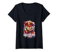 Womens Christus Rex Catholic Christ the King Sacred Heart V-Neck T-Shirt