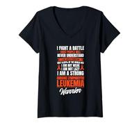 Women's Chronic Lymphocytic Leukemia Warrior V-Neck T-Shirt