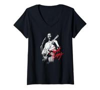 Womens Chuck Berry Guitar Photo V-Neck T-Shirt