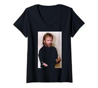 Womens Chuck Norris Walker Texas Ranger Actor & Martial Arts Expert V-Neck T-Shirt
