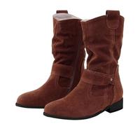 Womens Chunky Ankle Boots Womens Western Ankle Boots Wide Leg Mid Calf Boot Side Zip Up Walking Boot Classic Fit Cowgirls Booties Low Block Cowboy Booties Comfortable Short Bootie For Ladies