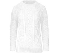 Womens Chunky Cable Knitted Sweater Ladies Long Sleeve Crew Neck Cable Knitted Jumper Pullover Thick Sweat Shirt Christmas Wear Winter Warm Wear Fancy Party Knit Sweater Plus Size 8-18