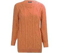 Womens Chunky Cable Knitted Sweater Ladies Long Sleeve Crew Neck Cable Knitted Jumper Pullover Thick Sweat Shirt Christmas Wear Winter Warm Wear Fancy Party Knit Sweater Plus Size 8-18