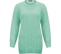 Womens Chunky Cable Knitted Sweater Ladies Long Sleeve Crew Neck Cable Knitted Jumper Pullover Thick Sweat Shirt Christmas Wear Winter Warm Wear Fancy Party Knit Sweater Plus Size 8-18