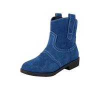 Women's Chunky Low Heeled Ankle Boots Wide Fit Shoes Brown Suede Boots