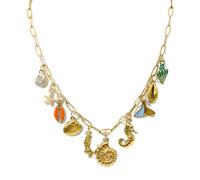 Womens Chunky Paperclip Choker Necklace Big Heart Cross Pearl Pepper Conch Fish Ceramic Charm Necklaces on Carabiner Collares Jewelry Gifts, XL, Zinc, No Gemstone