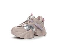 Women's Chunky Platform Trainers 8cm Fashion Training Small People Height Increase Thin Casual Versatile Daddy Shoes Hot Diamond Design Pink 2.5