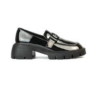 Womens Chunky Sole Loafers Ladies Slip On Low Heel Platform Pumps Felixble Cussioned Sole Buckle Black Patent Shoes Size 6