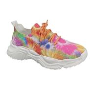 Womens Chunky Trainers Casual Colourful Platform Walking Shoes Orange