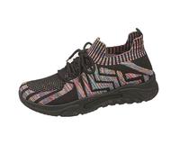 Womens Chunky Trainers Lace-Up Platform Wedge Sneakers with Arch Support Memory Foam Non Slip Breathable Mesh Athletic Running Walking Trainers Comfortable Orthopedic Flats Elevator Shoes Pink