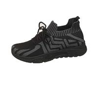 Womens Chunky Trainers Lace-Up Platform Wedge Sneakers with Arch Support Memory Foam Non Slip Breathable Mesh Athletic Running Walking Trainers Comfortable Orthopedic Flats Elevator Shoes Black