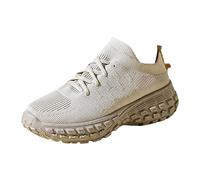 Women's Chunky Trainers with Wedge Heel Platform Sole Mesh Breathable Walking Shoes Low-Top Slip On Sports Shoes Trainers with Footbed Leisure Running Shoes for Everyday and Walks, beige, 7 UK