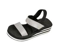 Women's Chunky Wedge Sandals Summer Wedges Shoes Sandals Women's Summer Comfortable Slippers Open Shoes Wide Feet Chic Slippers Elegant Black Platform Heels Ladies (White, 6.5)