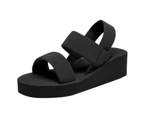Womens Chunky Wedge Sandals Womens Ankle Strap Sandals Slip On Platform Sandal Summer Beach Sandal Lightweight Holiday Sliders Comfortable Outdoor Sliders Cozy Soft Sole Slider For Ladies