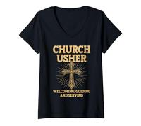 Women's Church Usher Church Ministry V-Neck T-Shirt