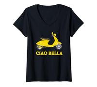 Womens Ciao Bella Cute Italian Hello Goodbye V-Neck T-Shirt