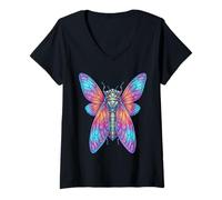 Women's Cicada Insect Lover Entomology Bug Lover Cicada Insect V-Neck T-Shirt