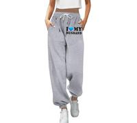 Womens Cinch Bottom I Love My Husband Sweatpants Baggy Sporty Elastic Waist 2025 High Waisted Joggers Loose Fitting Graphic Workout Winter Running Lounge Pants Winter Fall Drawstring Light Gray
