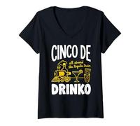 Women's Cinco De Drinko All Aboard The Tequila Train V-Neck T-Shirt