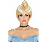 Womens Cinderella Style Blonde Bun Wig