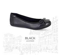 Womens Cipriata Ballerina Pumps Flat Leather Bow Slip On Casual Ladies Shoes