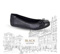 Womens Cipriata Ballerina Pumps Flat Leather Bow Slip On Casual Ladies Shoes