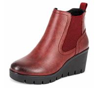 Womens Cipriata PU Wedge Ankle Boots Memory Foam Inside Zip Casual Walking Shoes