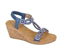Cipriata L524C Womens Summer Beach Jewelled Elasticated Sling Back Sandals