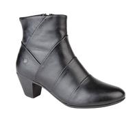 Cipriata GINERVA Ladies Leather Pleated Zip Up Ankle Boots Black UK 5