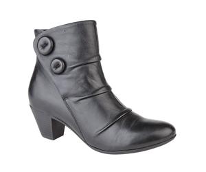 Womens Cipriata Sofie Leather Ankle Boots Side Zip Work Office Casual Boot UK3-8