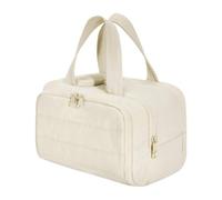 Women's Circle Bag, Lightweight, Large, Wide Opening Organiser Bag, Travel Cosmetic Bag with Zip, Women's Handbags, Purses, Travel, Toilet, Zip Bag, Cream Colored, see description, See description