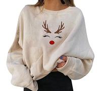 Womens Circus Christmas Costumes Sun Hoodie Graduation Gifts for Her Crew Women's Sweatshirts Holiday Party Pullovers Fun Graphic Print Crew Neck Long Sleeve Tops (Beige-f, S) Sale Clearance