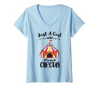 Womens Circus Lover Just A Girl Who Loves Circus V-Neck T-Shirt