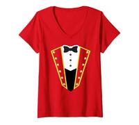 Womens Circus Ringmaster Costume Showman Party Shirt V-Neck T-Shirt