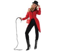 Womens Circus Ringmaster Jacket Ladies Lion Tamer Fancy Dress Costume S - XXL