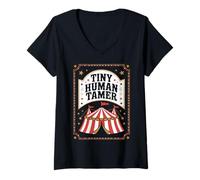 Women's Circus Tiny Human Tamer Carnival V-Neck T-Shirt