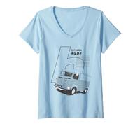 Women's Citroën Type H Retro French Van Front View Promo V-Neck T-Shirt