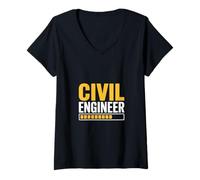 Women's Civil Engineer in Progress Funny Saying V-Neck T-Shirt