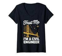 Women's Civil Engineer Trust Me I'm A Civil Engineer Bridge V-Neck T-Shirt