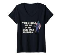 Women's Civil War Uniform History Buff Reenactor Humor Quote Design V-Neck T-Shirt