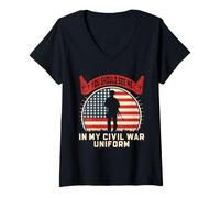Women's Civil War Uniform History Buff Reenactor Humor Quote Design V-Neck T-Shirt