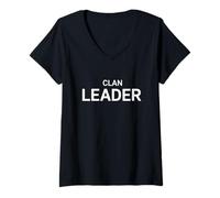 Women's Clan Leader Bold Typography V-Neck T-Shirt
