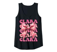 Womens Clara Name Coquette Bow Aesthetic for Women Girls Tank Top