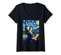 Women's Clara Schumann Composer Pianist V-Neck T-Shirt