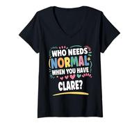 Womens CLARE Personalized Name Funny Cute Custom CLARE Name V-Neck T-Shirt
