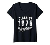Womens Class Of 1975 50th Class Reunion Graduation Classmate Alumni V-Neck T-Shirt